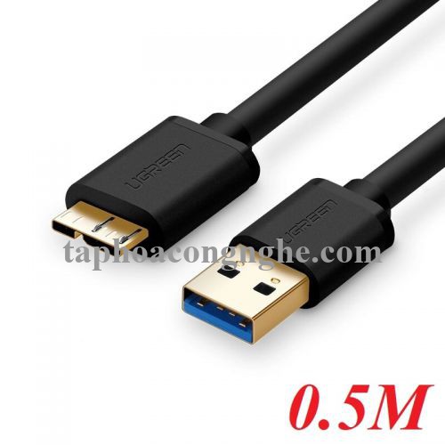Ugreen 10840 0.5M màu Đen Cáp USB 3.0 sang MICRO USB 3.0 cho ổ cứng US130 30010840